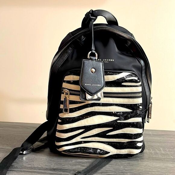 Marc by Marc Jacob Biker Zebra Sequin Backpack - Picture 1 of 11